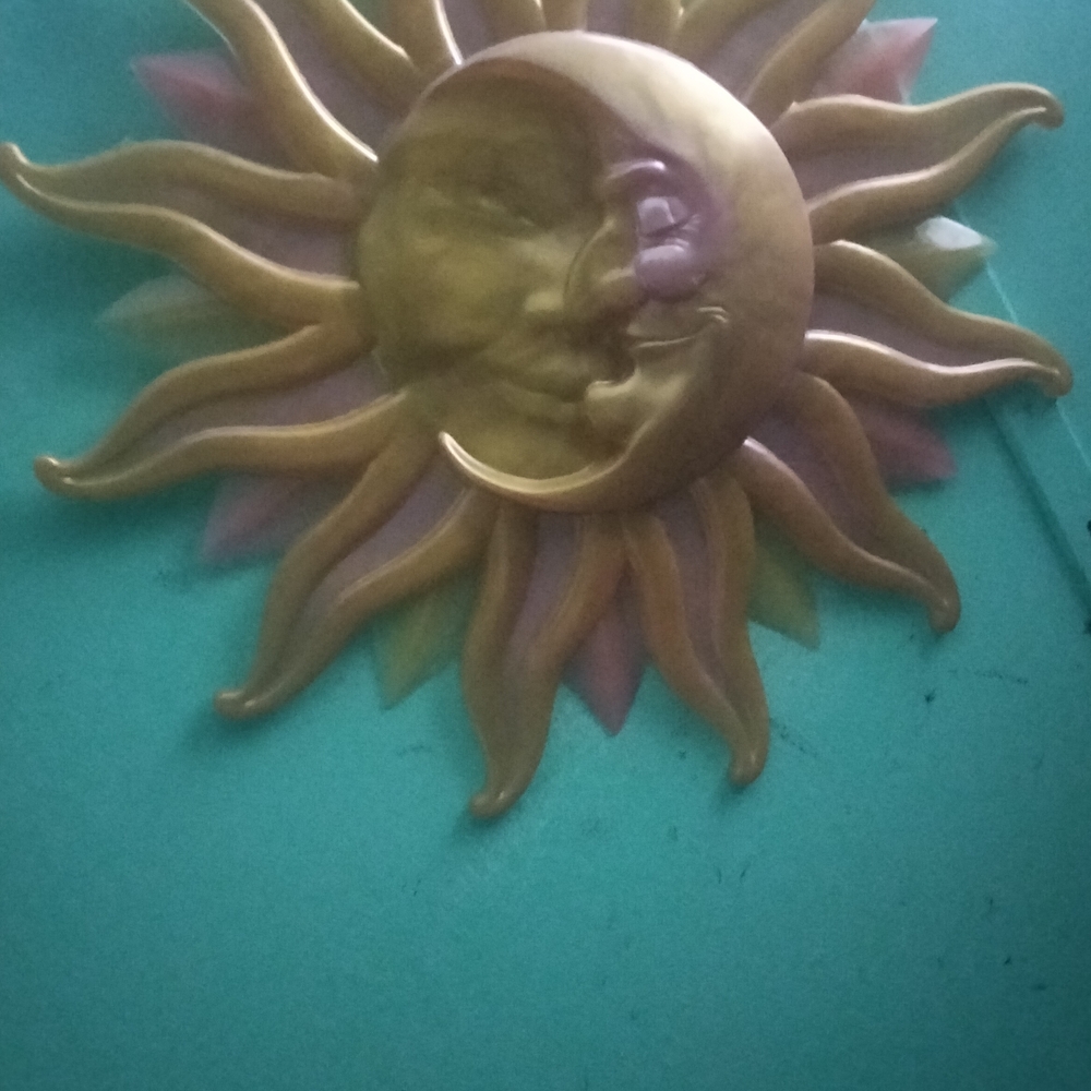 Gold and Pink Sun and Moon Wall Decor